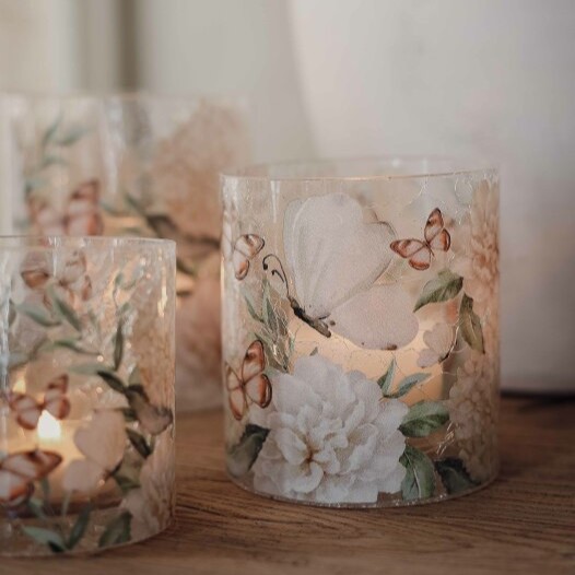 Lykta "Hortensia & Butterflies" Majas Cottage - Mellan