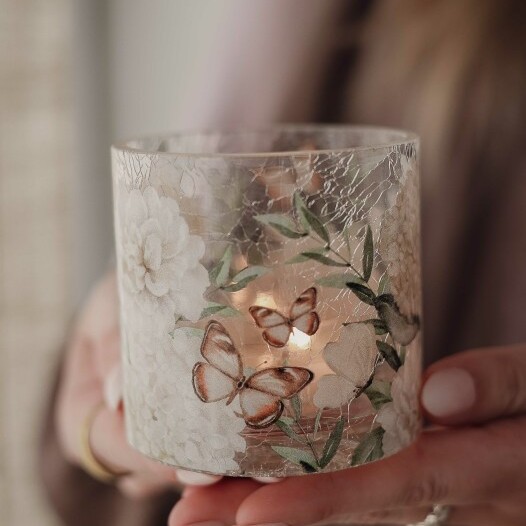Lykta "Hortensia & Butterflies" Majas Cottage - Liten