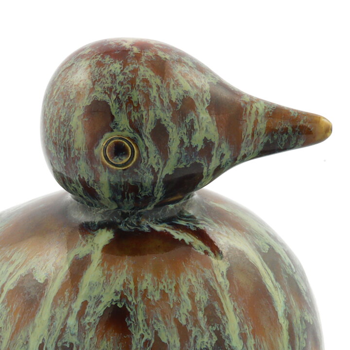 Gunnar Andersson (1980s) Green/Brown Rounded Bird 15/12 cm