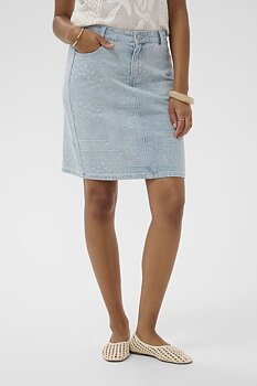 Cream Lucy Skirt Blue Denim