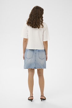 Cream Lucy Skirt Blue Denim