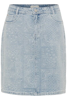 Cream Lucy Skirt Blue Denim