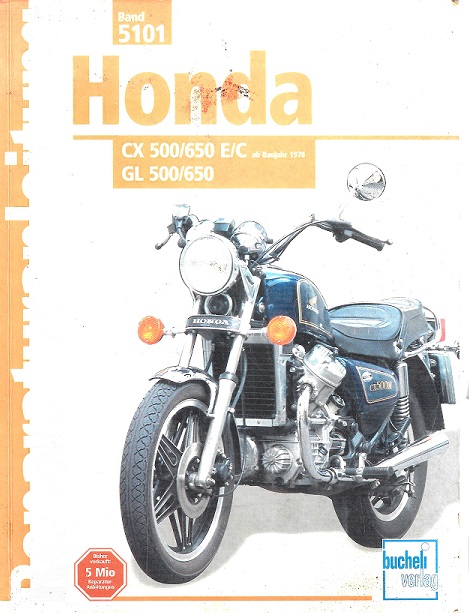 Verkstadshandbok Honda CX 500/650 E/C och GL 500/650 från årsmodell 1978-  5101