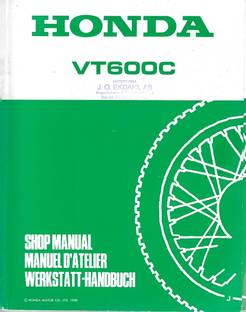 Verkstadshandbok för Honda VT600C  1988-     A18008804J