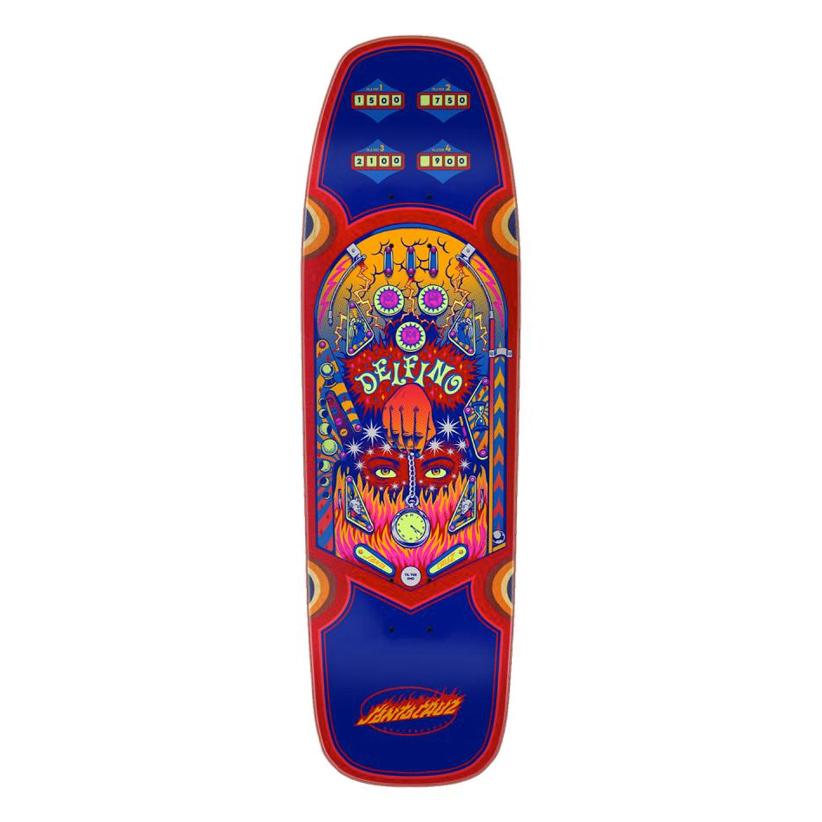 Santa Cruz skateboard deck 9.14 Delfino Pinball