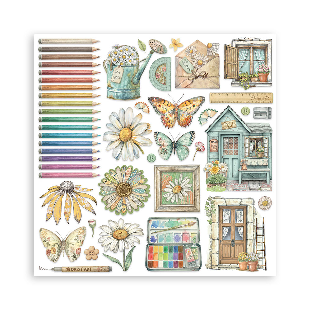 Stamperia - Daisy Art - 10 olika dubbelsidiga ark 12x12 - 4