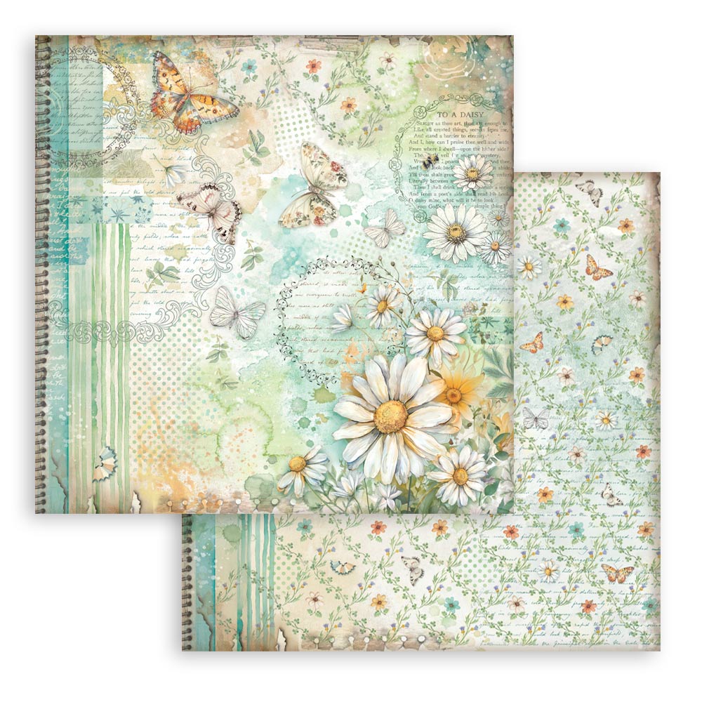Stamperia - Daisy Art - 10 olika dubbelsidiga ark 12x12 - 5