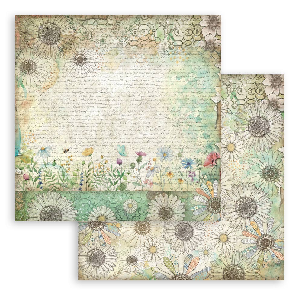 Stamperia - Daisy Art - 10 olika dubbelsidiga ark 12x12 - 7