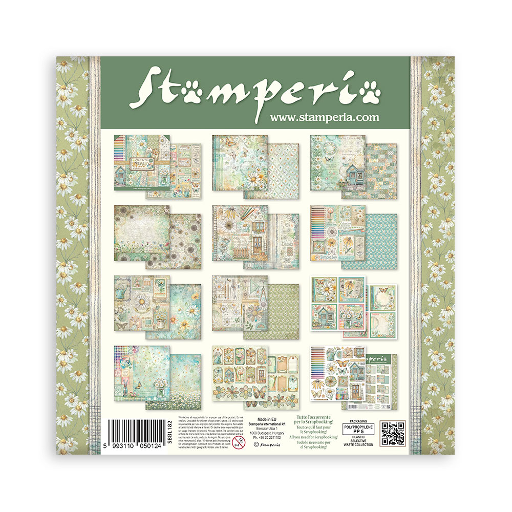 Stamperia - Daisy Art - 10 olika dubbelsidiga ark 12x12