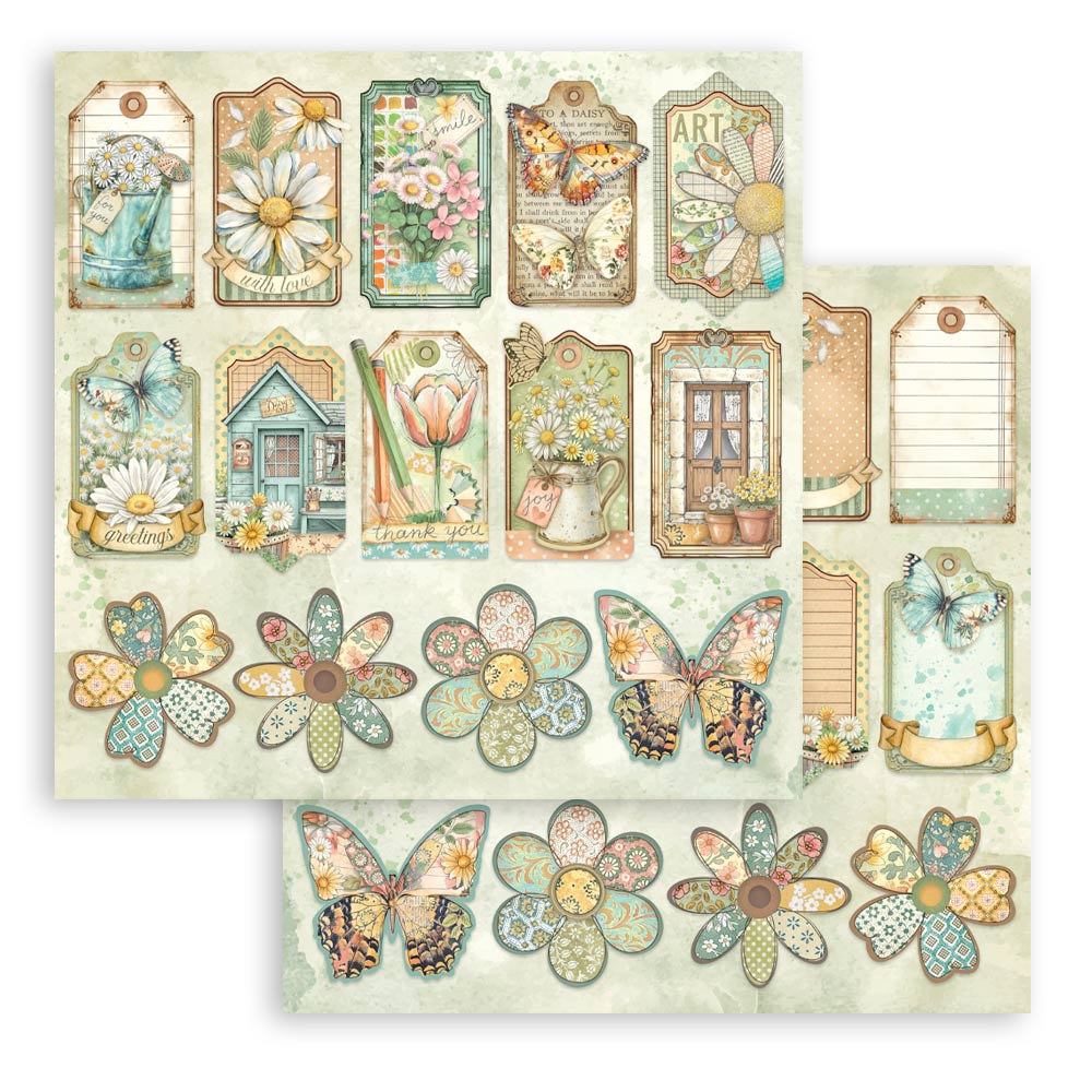Stamperia - Daisy Art - 10 olika dubbelsidiga ark 12x12 - 3