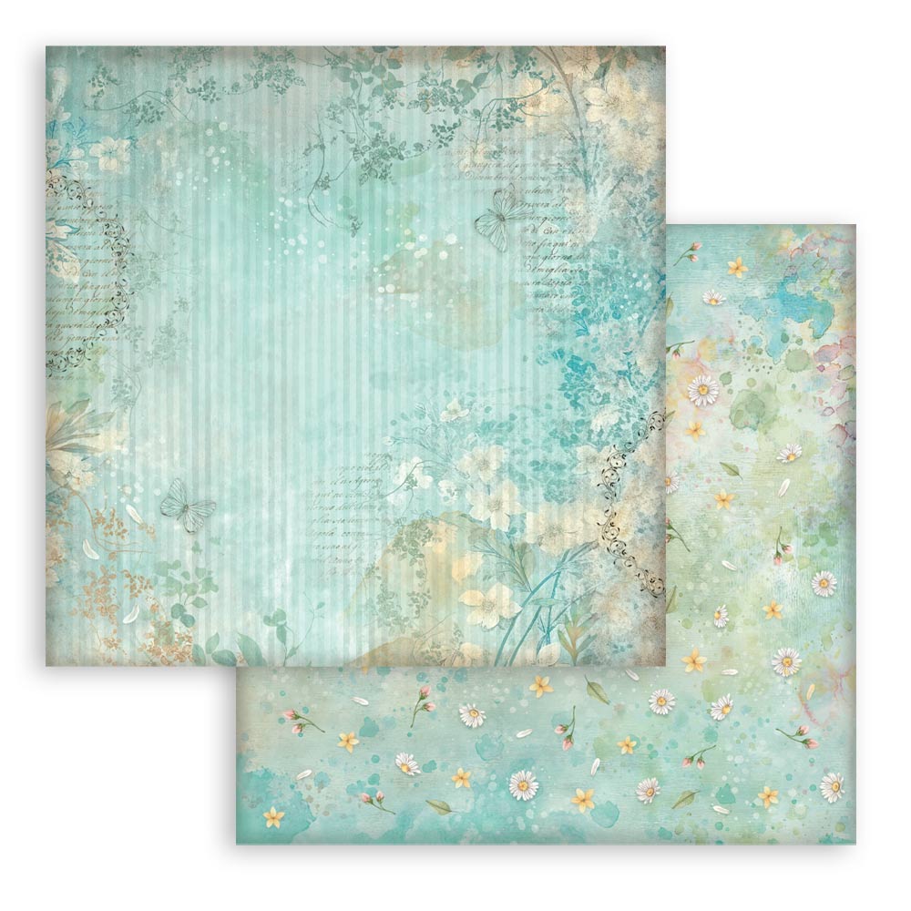 Stamperia - Daisy Art Background selection  - 10 olika dubbelsidiga ark 12x12 - 12