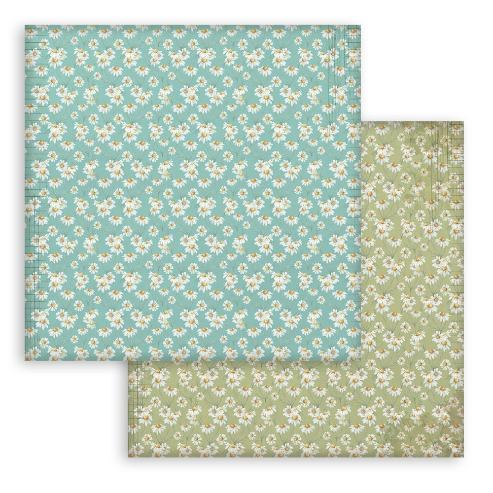Stamperia - Daisy Art Background selection  - 10 olika dubbelsidiga ark 12x12 - 4