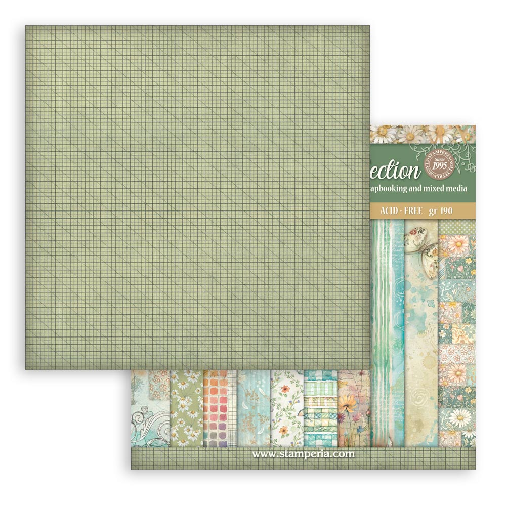 Stamperia - Daisy Art Background selection  - 10 olika dubbelsidiga ark 12x12 - 2