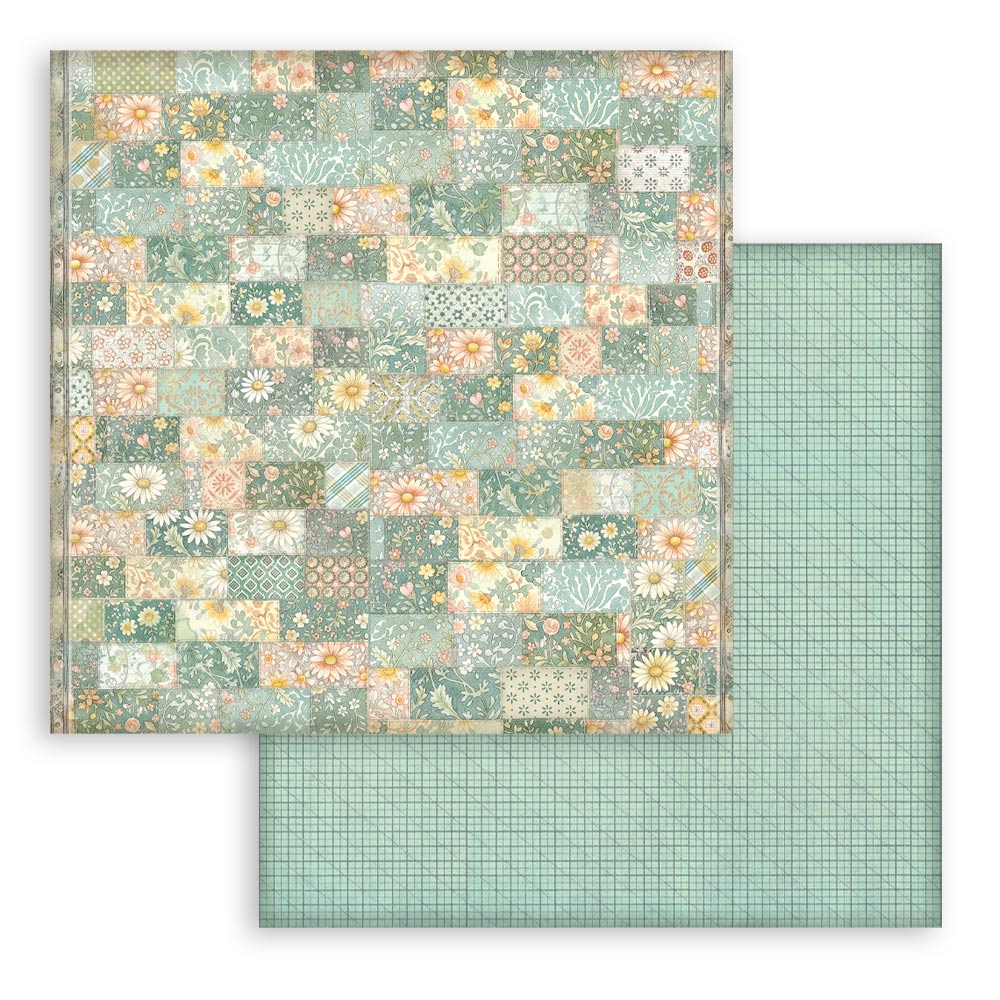 Stamperia - Daisy Art Background selection  - 10 olika dubbelsidiga ark 12x12 - 9