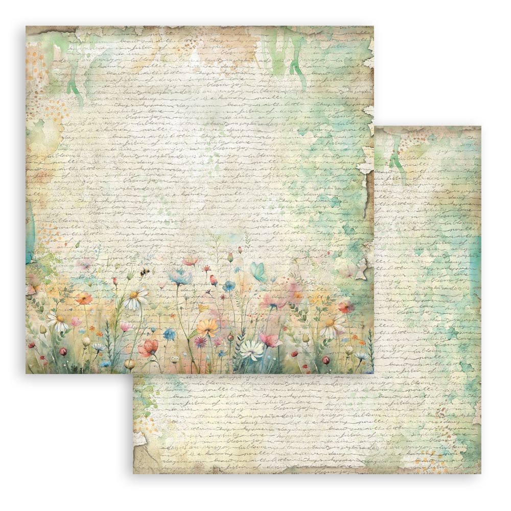 Stamperia - Daisy Art Background selection  - 10 olika dubbelsidiga ark 12x12 - 13