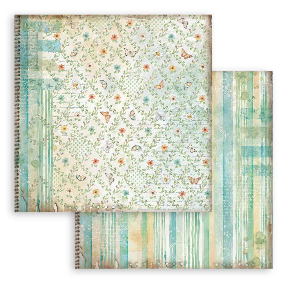 Stamperia - Daisy Art Background selection  - 10 olika dubbelsidiga ark 12x12 - 6