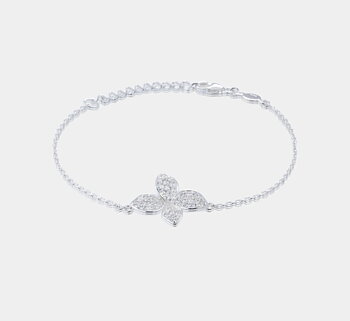Hopeinen rannerengas Lily SPARKLING
