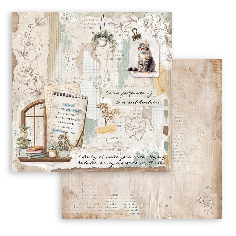 Stamperia - Create Happiness Secret Diary - 10 olika dubbelsidiga ark 12x12 - 10