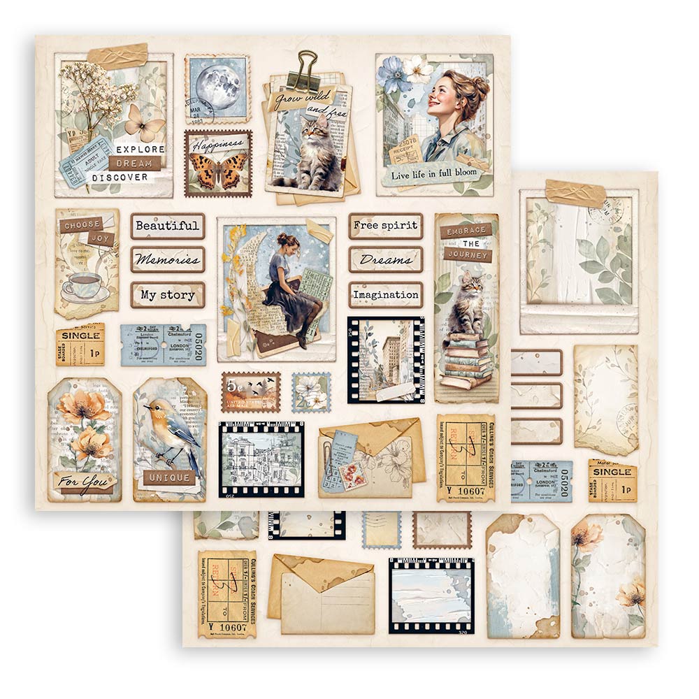 Stamperia - Create Happiness Secret Diary - 10 olika dubbelsidiga ark 12x12 - 4