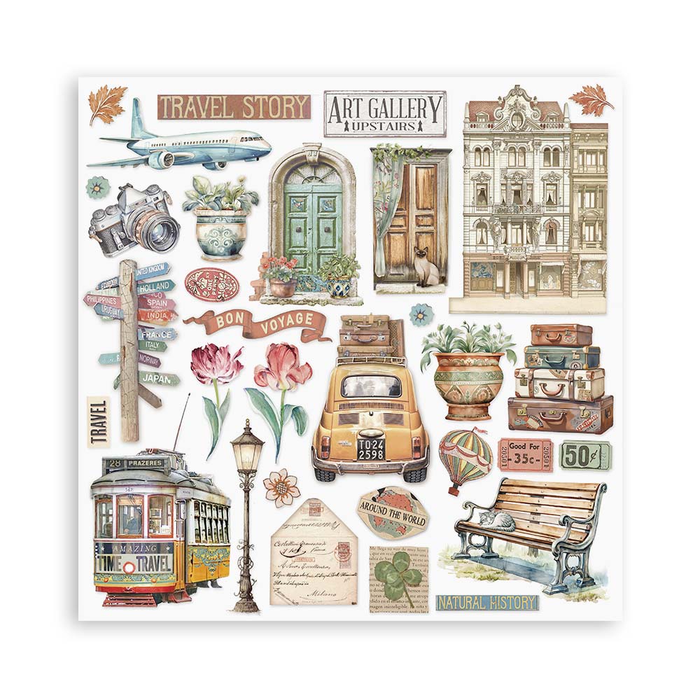 Stamperia - Art of Travelling - 10 olika dubbelsidiga ark 12x12 - 2