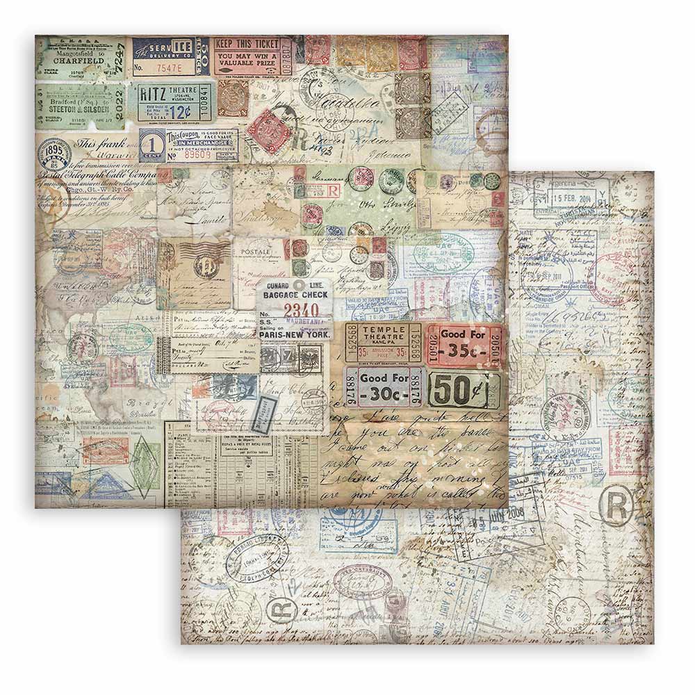 Stamperia - Art of Travelling - 10 olika dubbelsidiga ark 12x12 - 3