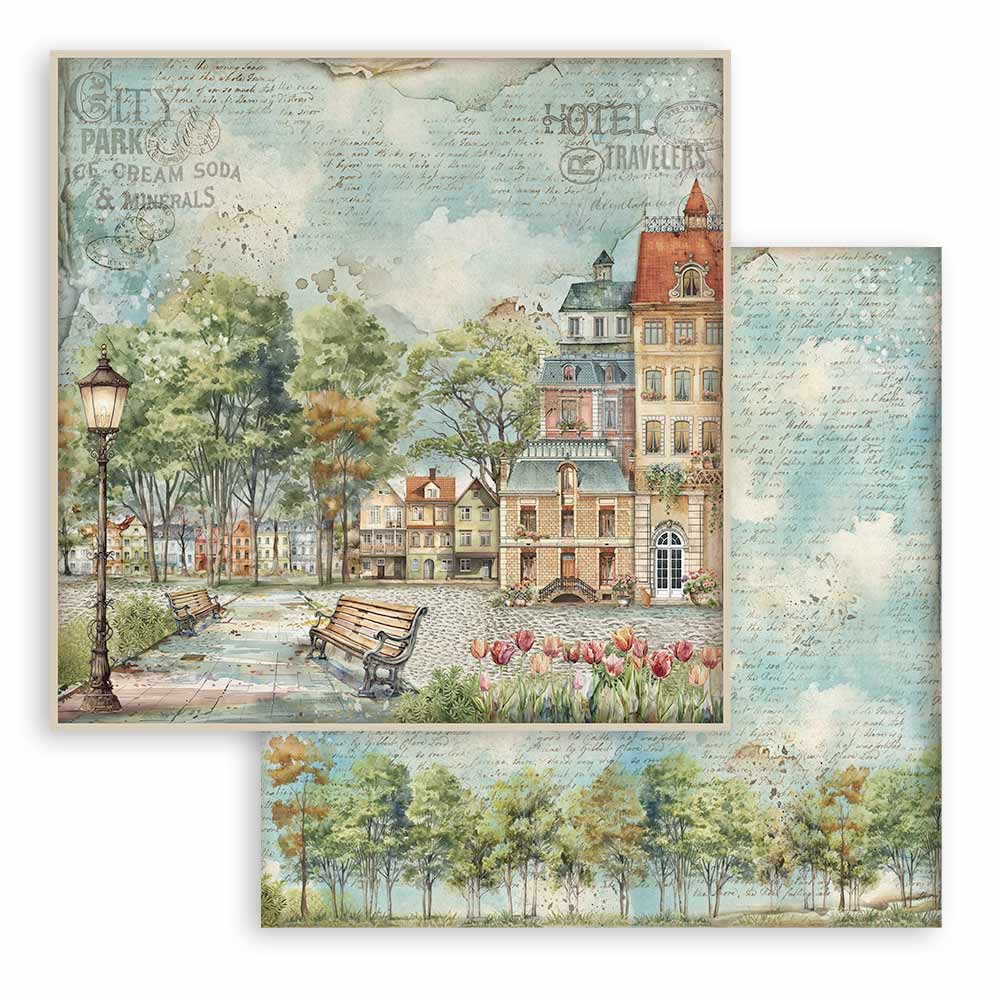 Stamperia - Art of Travelling - 10 olika dubbelsidiga ark 12x12 - 7