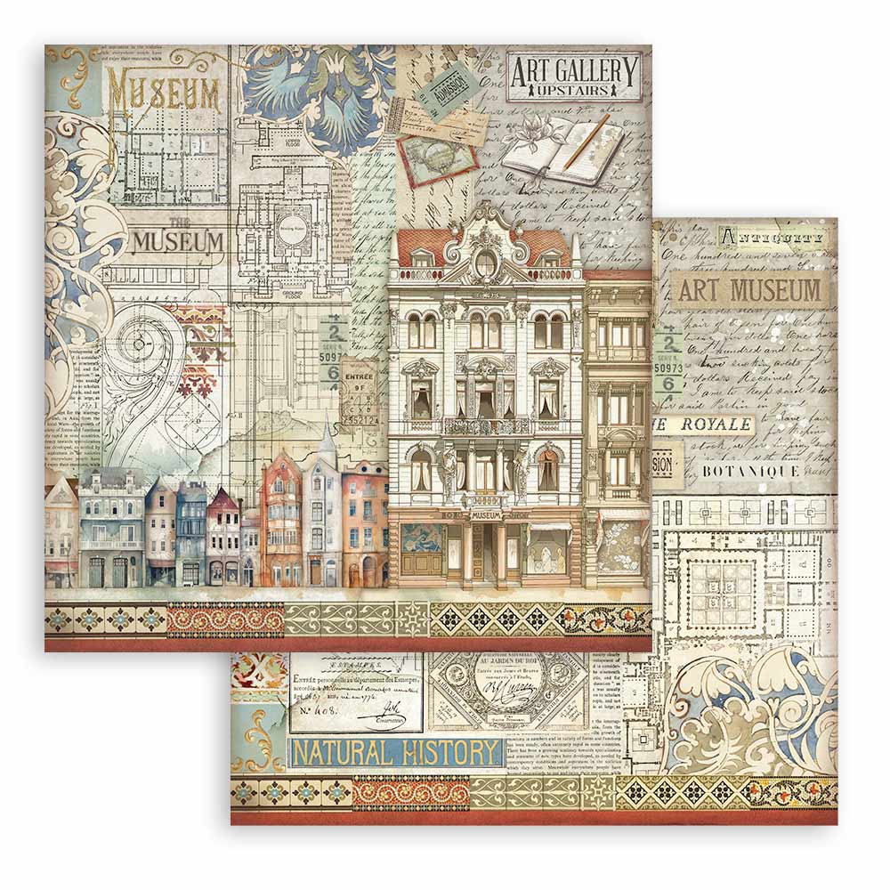 Stamperia - Art of Travelling - 10 olika dubbelsidiga ark 12x12 - 8