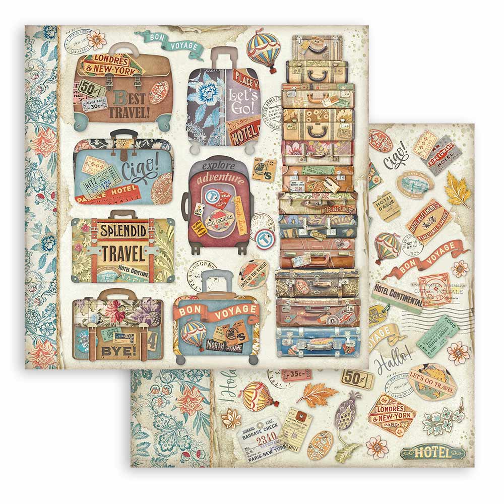 Stamperia - Art of Travelling - 10 olika dubbelsidiga ark 12x12 - 4