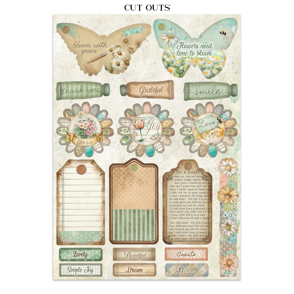 Stamperia - Printed Art Junk journal: stickers, cut-outs, backgrounds for Art and Craft - Daisy Art - 14
