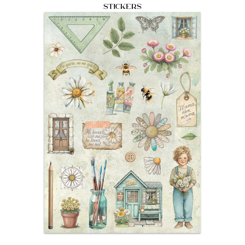 Stamperia - Printed Art Junk journal: stickers, cut-outs, backgrounds for Art and Craft - Daisy Art - 16
