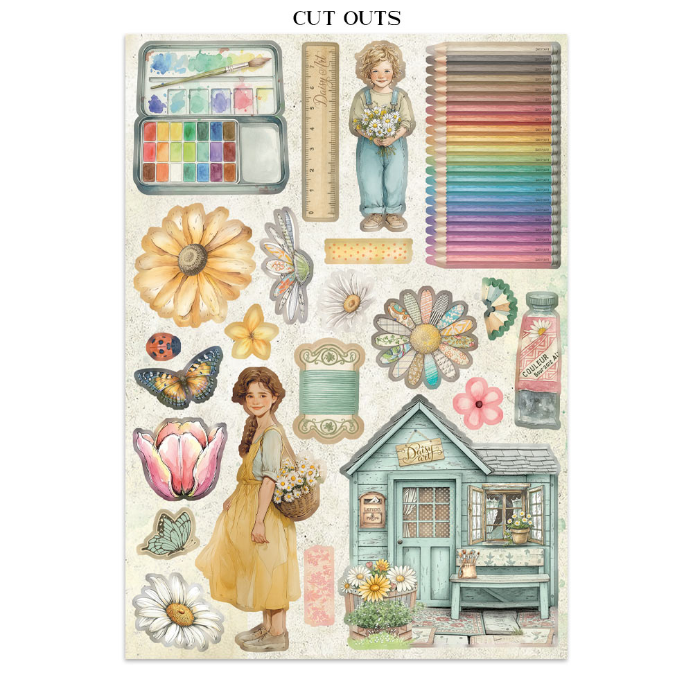 Stamperia - Printed Art Junk journal: stickers, cut-outs, backgrounds for Art and Craft - Daisy Art - 13