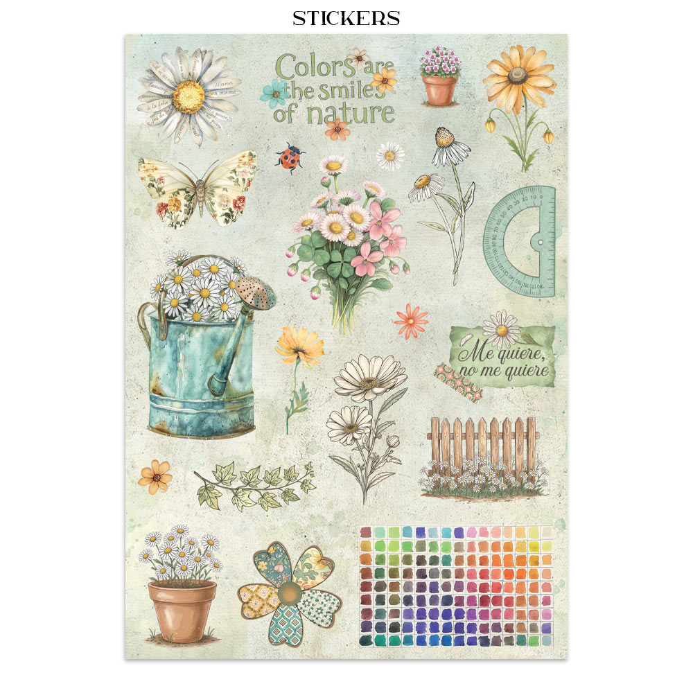 Stamperia - Printed Art Junk journal: stickers, cut-outs, backgrounds for Art and Craft - Daisy Art - 9