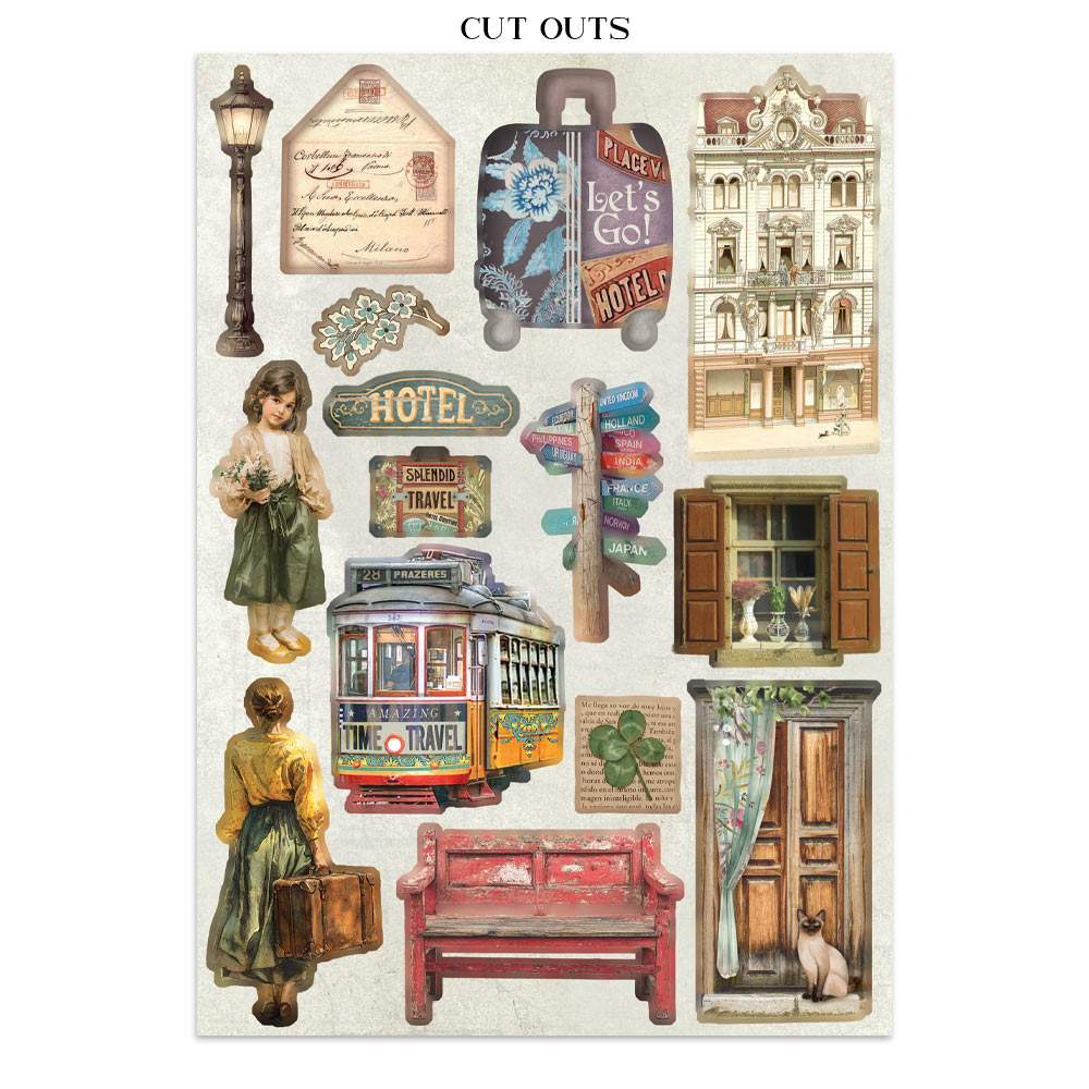 Stamperia - Printed Art Junk journal: stickers, cut-outs, backgrounds for Art and Craft - Art of Travelling - 13