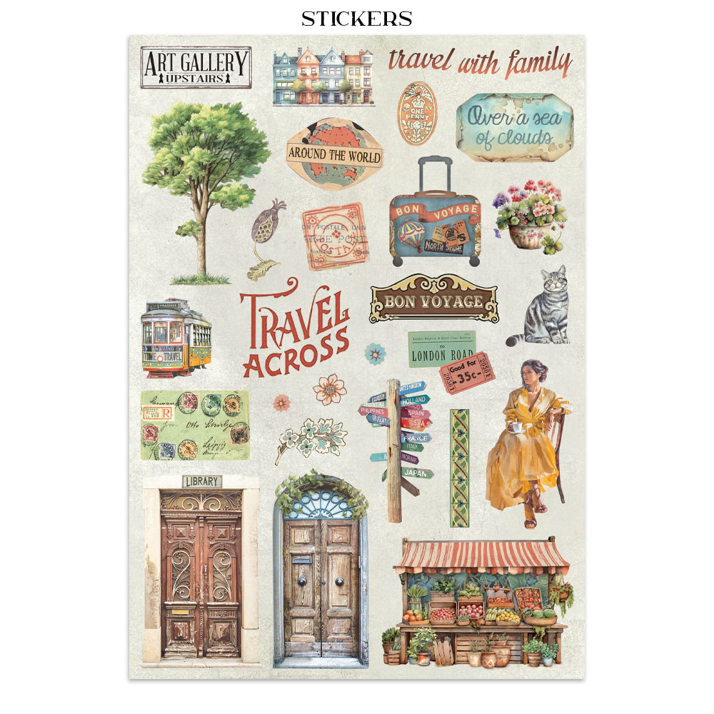 Stamperia - Printed Art Junk journal: stickers, cut-outs, backgrounds for Art and Craft - Art of Travelling - 10