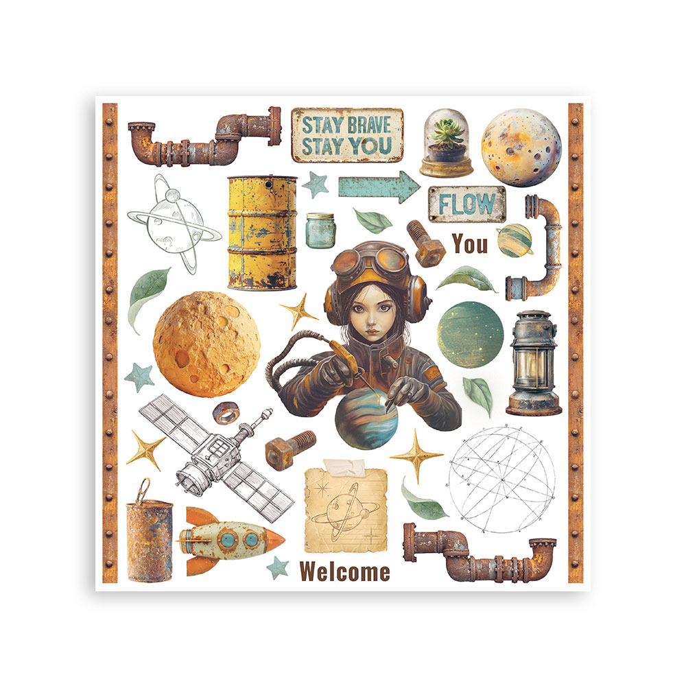 Stamperia - Rub on kit cm 15,5x15,5 - 6 pages A new Beginning - 3