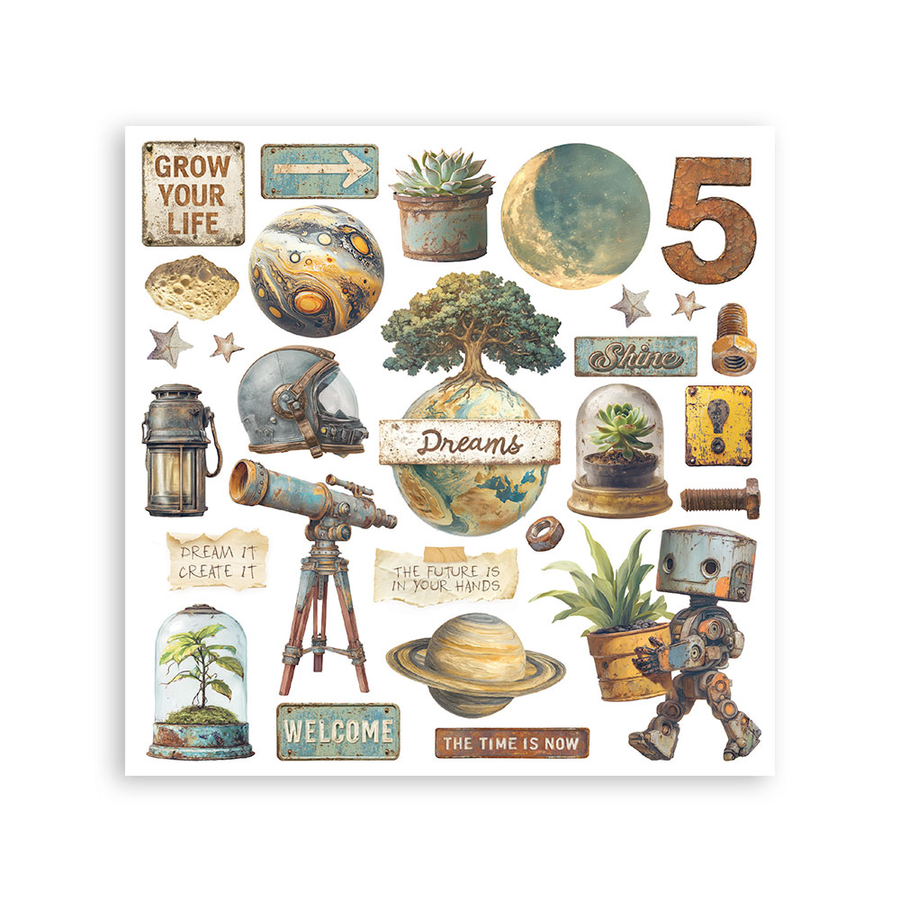 Stamperia - Rub on kit cm 15,5x15,5 - 6 pages A new Beginning - 4