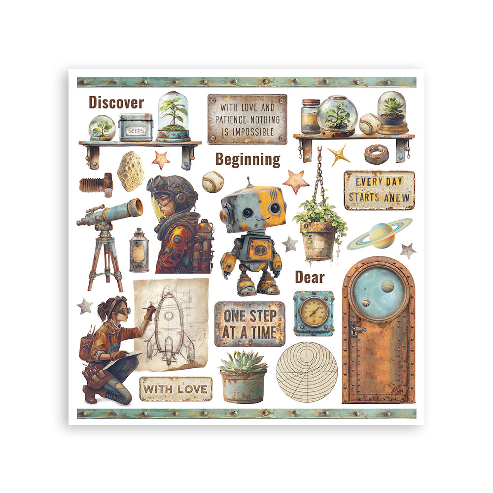 Stamperia - Rub on kit cm 15,5x15,5 - 6 pages A new Beginning - 2