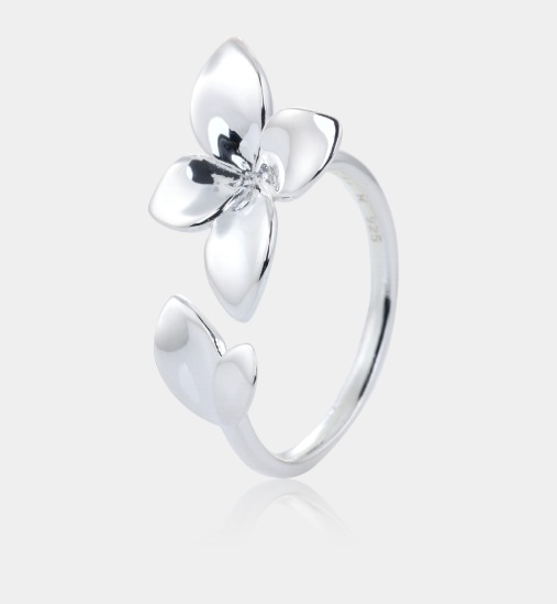 Hopeinen sormus Lily STL 17,5