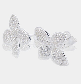 Silver earrings Lily Sparkling