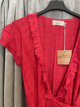 Coconut Milk Long Wrap Dress Red