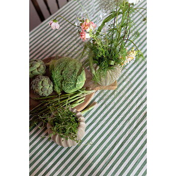 DUK - RANDIG ÄPPELGRÖN/VIT