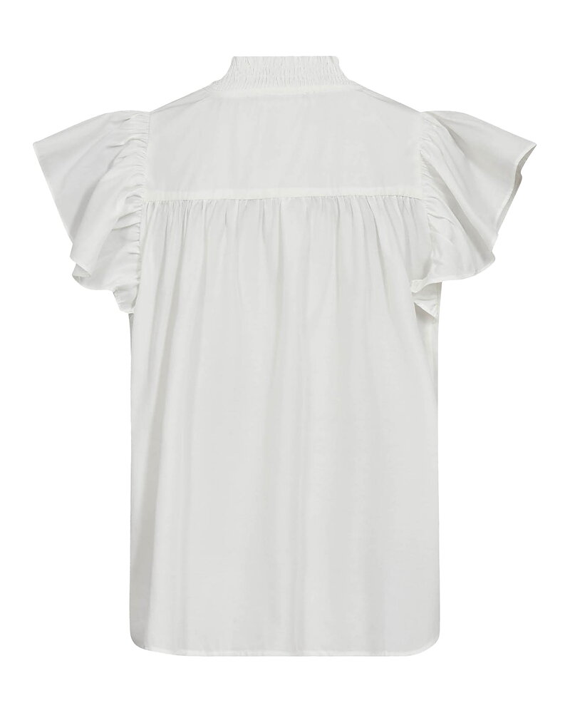 Topp Sunrise Frill v-ringad offwhite