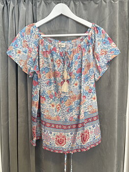 Coconut Milk Lani Top Turquise/Pink Flower