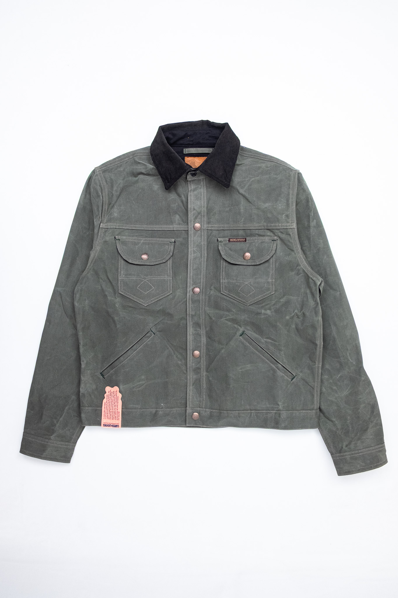 Indigofera - Fargo Quarter Jacket Coated Canvas 10z Grey/Green - 2