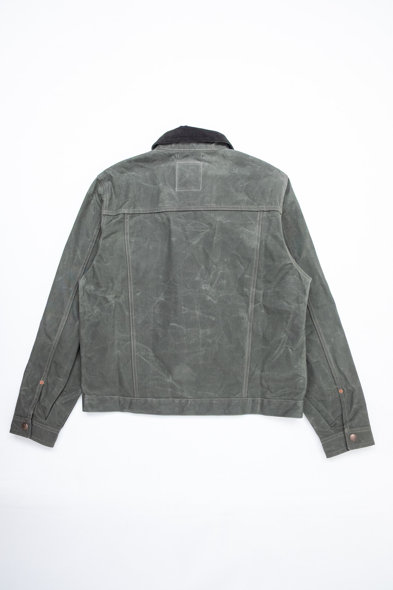Indigofera - Fargo Quarter Jacket Coated Canvas 10z Grey/Green - 3