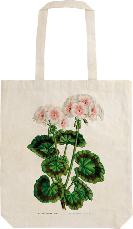 Tygkasse Pelargoner vit