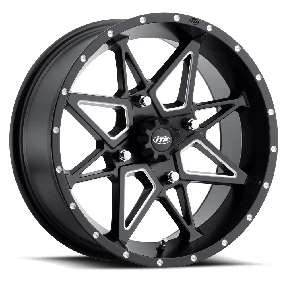 ITP Tornado ATV/UTV Fälg 14x7 4/156 – Svart  Aluminium med Rock Armor