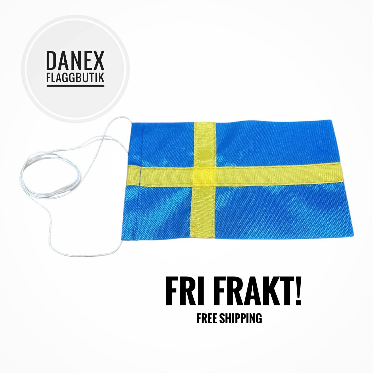 Liten sydd Svensk bordsflagga 11,5x7,5cm - FYND