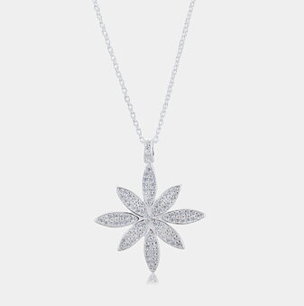 Silver collar Ellipse Flower SPARKLING