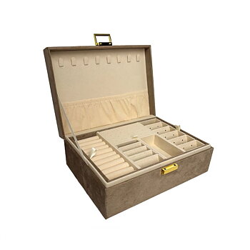 Siersbøl smyckeskrin – sammetsklätt med smart förvaring